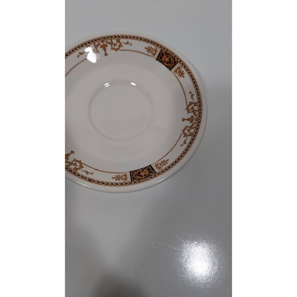 Syracuse China Webster Pattern Saucer Plate Gold Brown Design USA - Picture 5 of 7